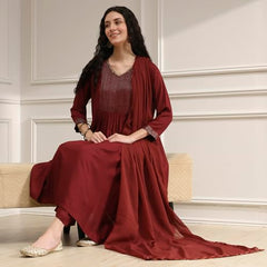 Biba Women's Rayon Kurta Set