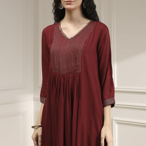 Biba Women's Rayon Kurta Set