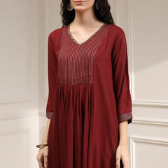 Biba Women's Rayon Kurta Set