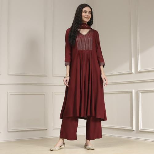 Biba Women's Rayon Kurta Set