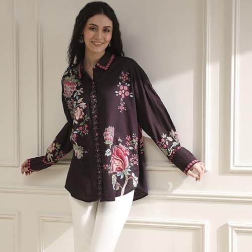 Biba Women's Cotton Printed Straight Top