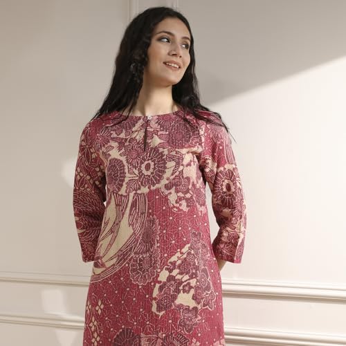 Biba Women's Cotton Printed Straight Kurta