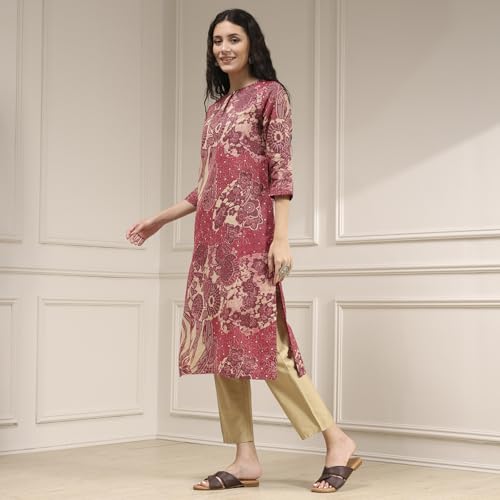 Biba Women's Cotton Printed Straight Kurta