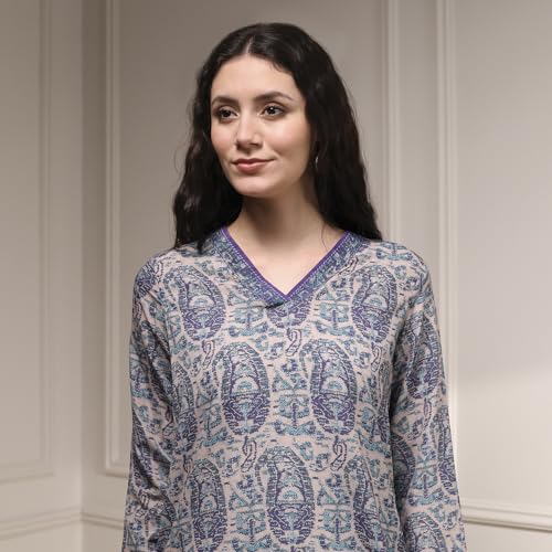 Biba Women's Polyester Printed Straight Kurta