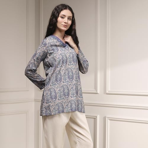 Biba Women's Polyester Printed Straight Kurta