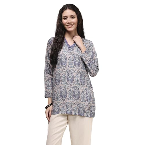 Biba Women's Polyester Printed Straight Kurta