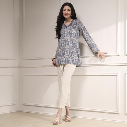 Biba Women's Polyester Printed Straight Kurta