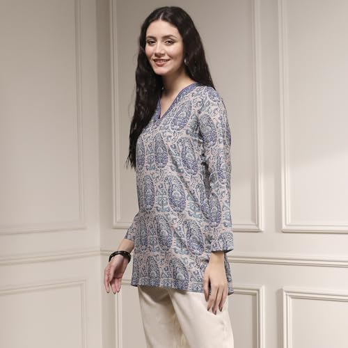 Biba Women's Polyester Printed Straight Kurta