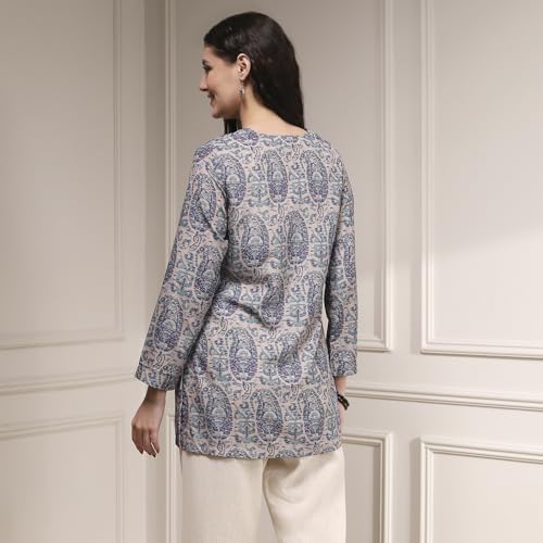 Biba Women's Polyester Printed Straight Kurta