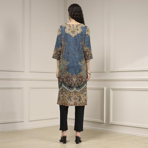 Biba Women's Cotton Printed Straight Kurta