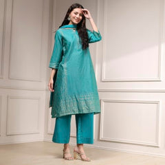 Biba Women's Cotton Blend Kurta Bottom Dupatta