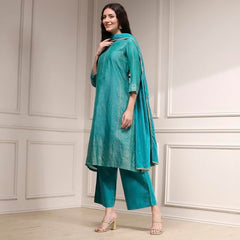 Biba Women's Cotton Blend Kurta Bottom Dupatta