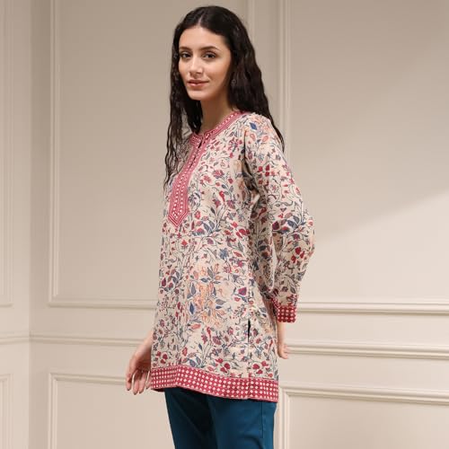 Biba Women's Polyester Printed Straight Kurti