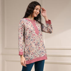 Biba Women's Polyester Printed Straight Kurti