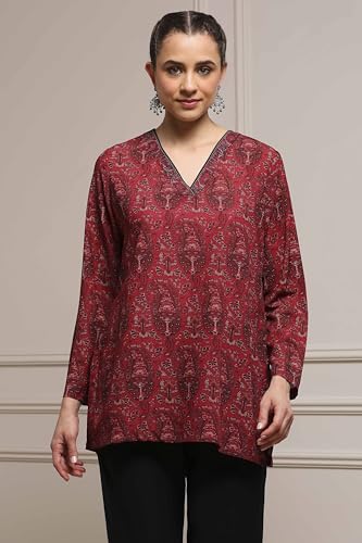 Biba Women's Polyester Printed Straight Kurta