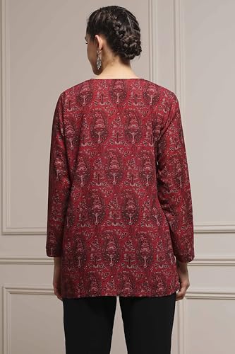 Biba Women's Polyester Printed Straight Kurta