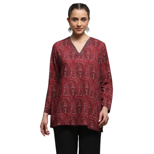 Biba Women's Polyester Printed Straight Kurta
