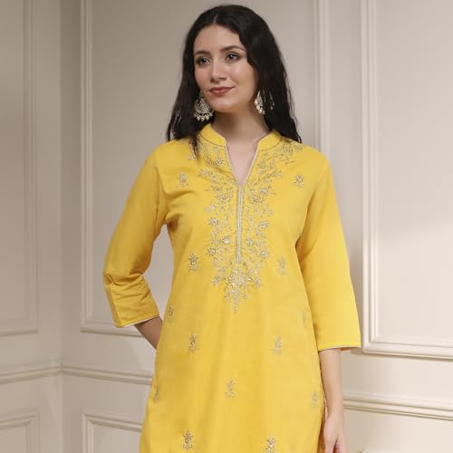 Biba Women's Cotton Kurta Bottom Dupatta