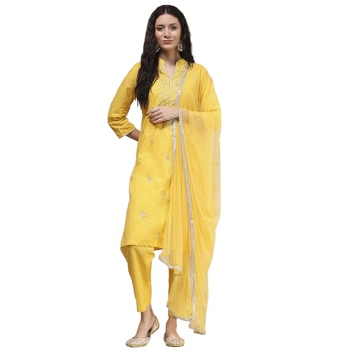 Biba Women's Cotton Kurta Bottom Dupatta