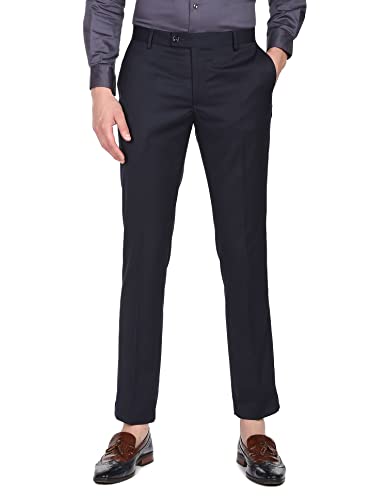Arrow Men Navy Tailored Regular Fit Solid Two Piece Suit