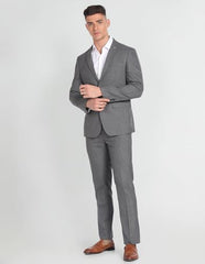 Arrow Men's Polyester Single Breasted Business Suit Pants Set (AREU5087A_Grey