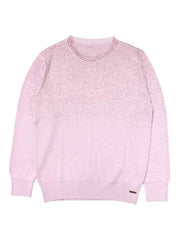Gini and Jony Girls Mauve Pink Glitter Print Acrylic Full Sleeves Sweater 4-5 Years