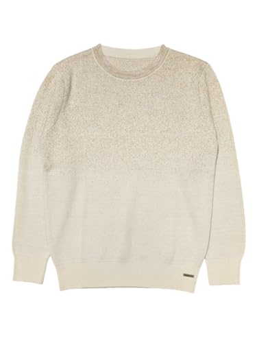 Gini and Jony Girls Cream Glitter Print Acrylic Full Sleeves Sweater 4-5 Years