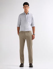 Arrow Men's Textured Dobby Trousers (ARAKTR2122_Dark Khaki_36)