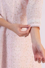 W for Woman Geometric Printed Anarkali Kota Kurta & Straight Pant with Dupatta Set