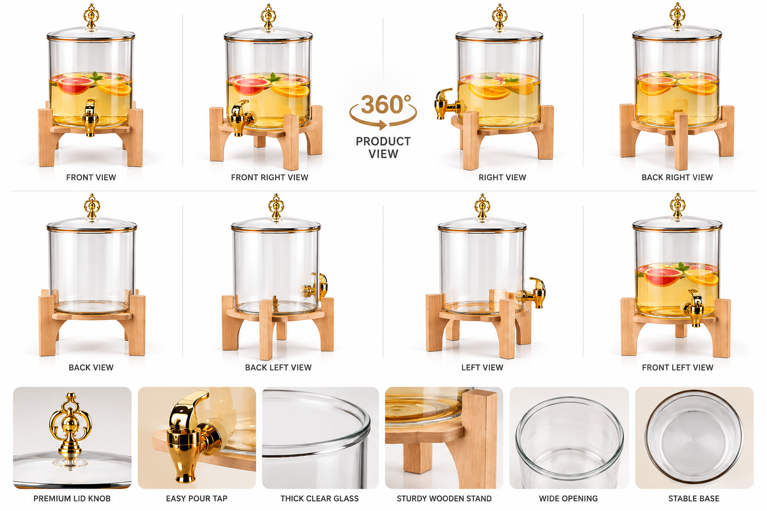 Sanjeev Kapoor Premium Glass Beverage Dispenser – 3.2 Litre