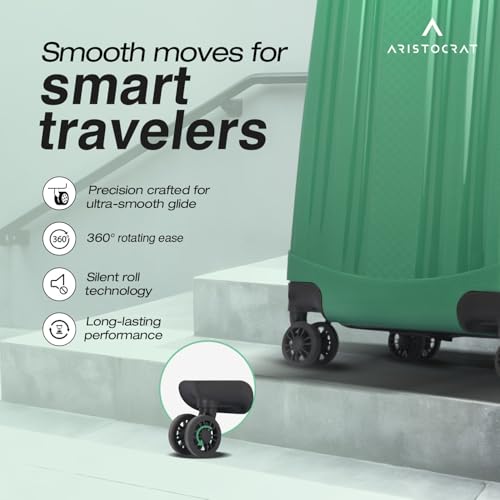 Aristocrat Polypropylene Spinner Fronx Cabin Trolley Bag 55 Small Hard Sided Luggage|Smooth Wheels Suitcase for Travel|Combination Lock with Sturdy Zipper|3 Years Domestic Warranty