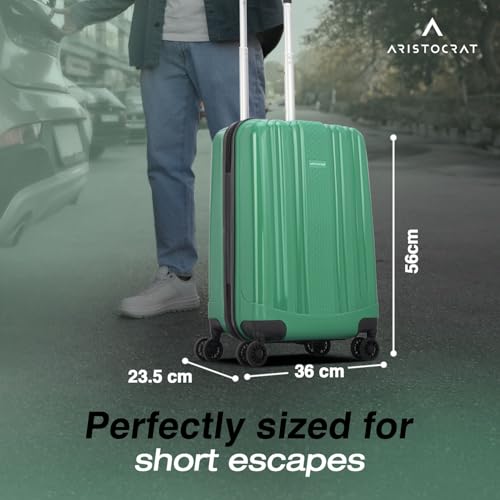 Aristocrat Polypropylene Spinner Fronx Cabin Trolley Bag 55 Small Hard Sided Luggage|Smooth Wheels Suitcase for Travel|Combination Lock with Sturdy Zipper|3 Years Domestic Warranty