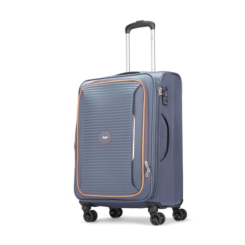 Skybags Polyester Hybrid Double Spinner Suitcase CHRYSAL W EXP STR 66 Light Navy, Large, 66