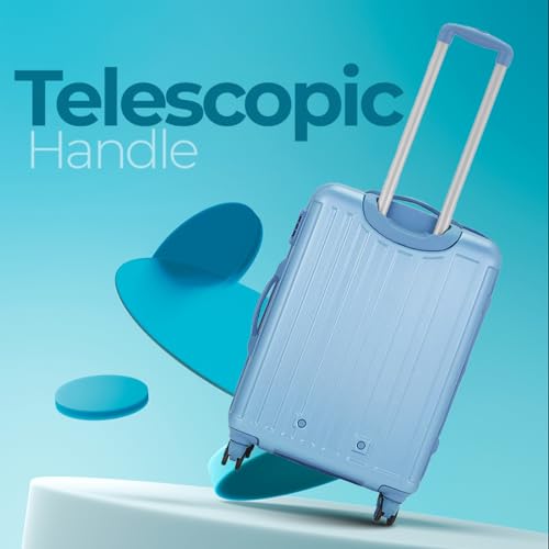 Safari Linea Wheels 69  Medium Check-in Trolley Bag Hard Case Polycarbonate 360 Degree Wheeling System Luggage, Trolley Bags for Travel, Suitcase for Travel, Pearl Blue