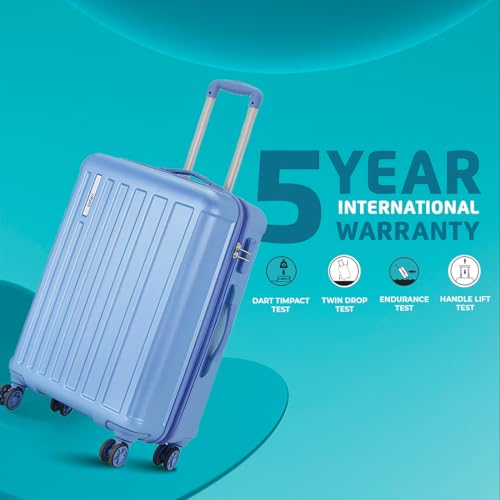 Safari Linea Wheels 69  Medium Check-in Trolley Bag Hard Case Polycarbonate 360 Degree Wheeling System Luggage, Trolley Bags for Travel, Suitcase for Travel, Pearl Blue