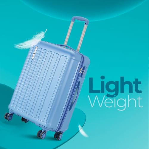 Safari Linea Wheels 69  Medium Check-in Trolley Bag Hard Case Polycarbonate 360 Degree Wheeling System Luggage, Trolley Bags for Travel, Suitcase for Travel, Pearl Blue