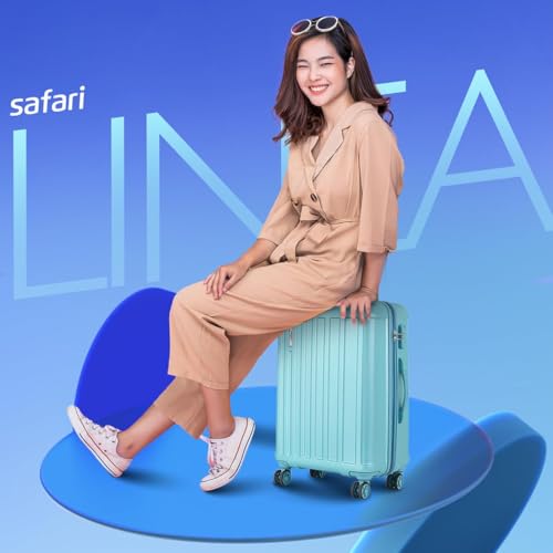 Safari Linea Wheels 56  Small Cabin Trolley Bag Hard Case Polycarbonate 360 Degree Wheeling System Luggage, Trolley Bags for Travel, Speed_Wheel Suitcase for Travel, Spearmint