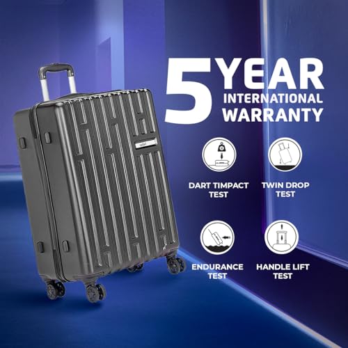 Safari Cargomax TSA Lock, securi Antitheft zipper, Expander, Wheels 71  Medium Check-in Trolley Bag Hard Case Polycarbonate 360 Degree Wheeling System, Expandable Luggage, Trolley Bags, Gunmetal