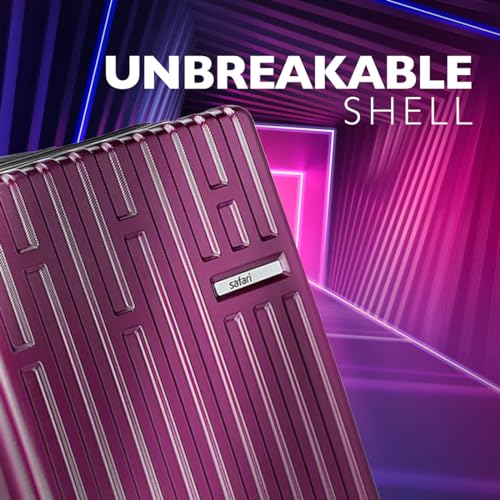Safari Cargomax Tsa Lock, Securi Antitheft Zipper, Expander, Wheels Small Cabin Speed_Wheel Trolley Bag Hard Case Polycarbonate 360 Degree Wheeling System, Expandable Luggage, Magenta Purple