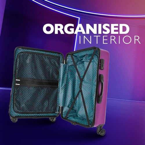 Safari Cargomax Tsa Lock, Securi Antitheft Zipper, Expander, Wheels Small Cabin Speed_Wheel Trolley Bag Hard Case Polycarbonate 360 Degree Wheeling System, Expandable Luggage, Magenta Purple