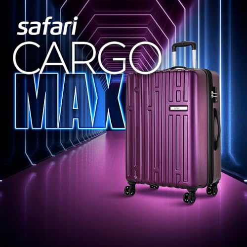 Safari Cargomax Tsa Lock, Securi Antitheft Zipper, Expander, Wheels 71  Medium Check-In Speed_Wheel Trolley Bag Hard Case Polycarbonate 360 Degree Wheeling Expandable Luggage,Magenta Purple