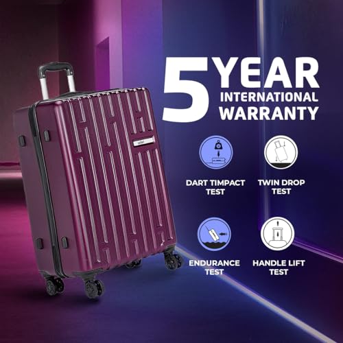 Safari Cargomax Tsa Lock, Securi Antitheft Zipper, Expander, Wheels 71  Medium Check-In Speed_Wheel Trolley Bag Hard Case Polycarbonate 360 Degree Wheeling Expandable Luggage,Magenta Purple