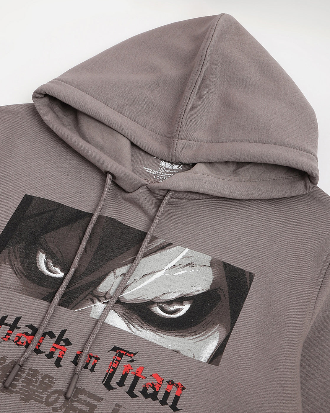 Attack On Titan Regular Fit Grey Hoodie Men