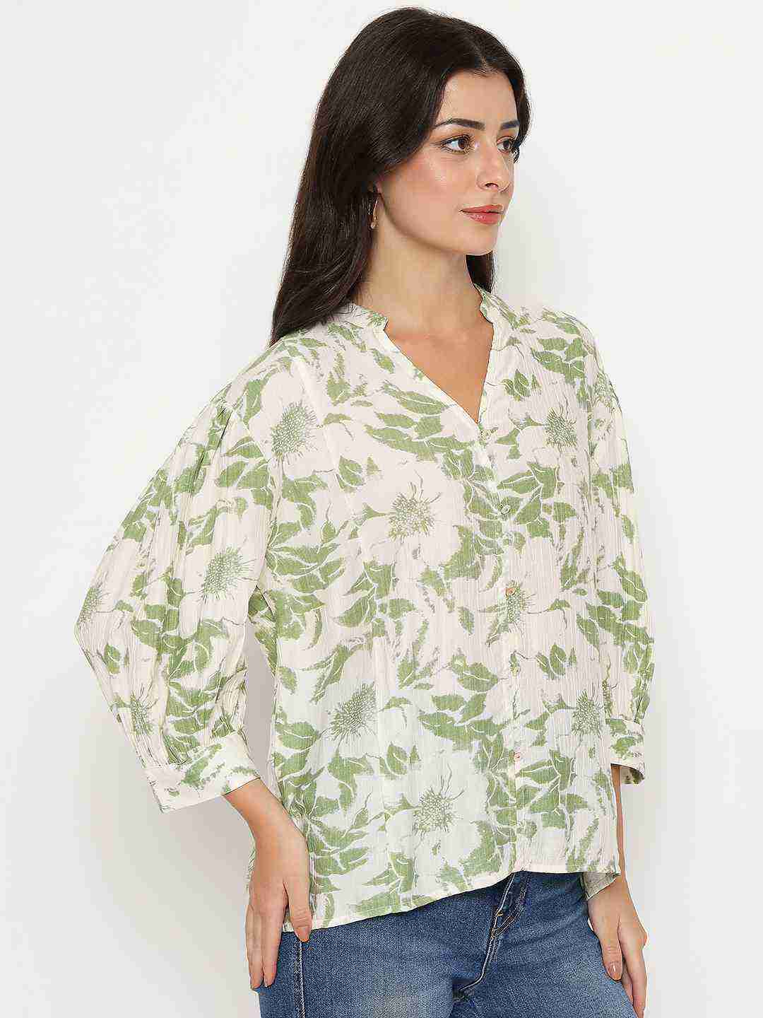 Madame Ladies Western Top H/S M5S18837 014 Green