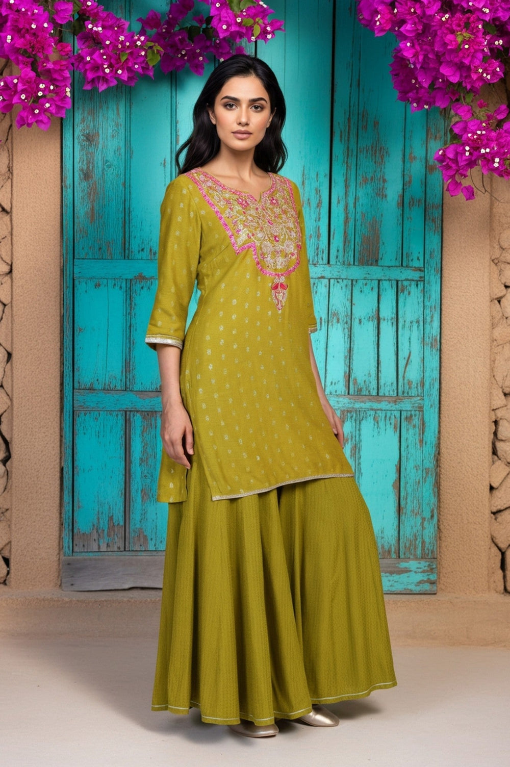 Aurelia ladies Western Kurti 3-piece set featuring stylish printed kurtis and matching dupattas, ideal for casual or festive wear.