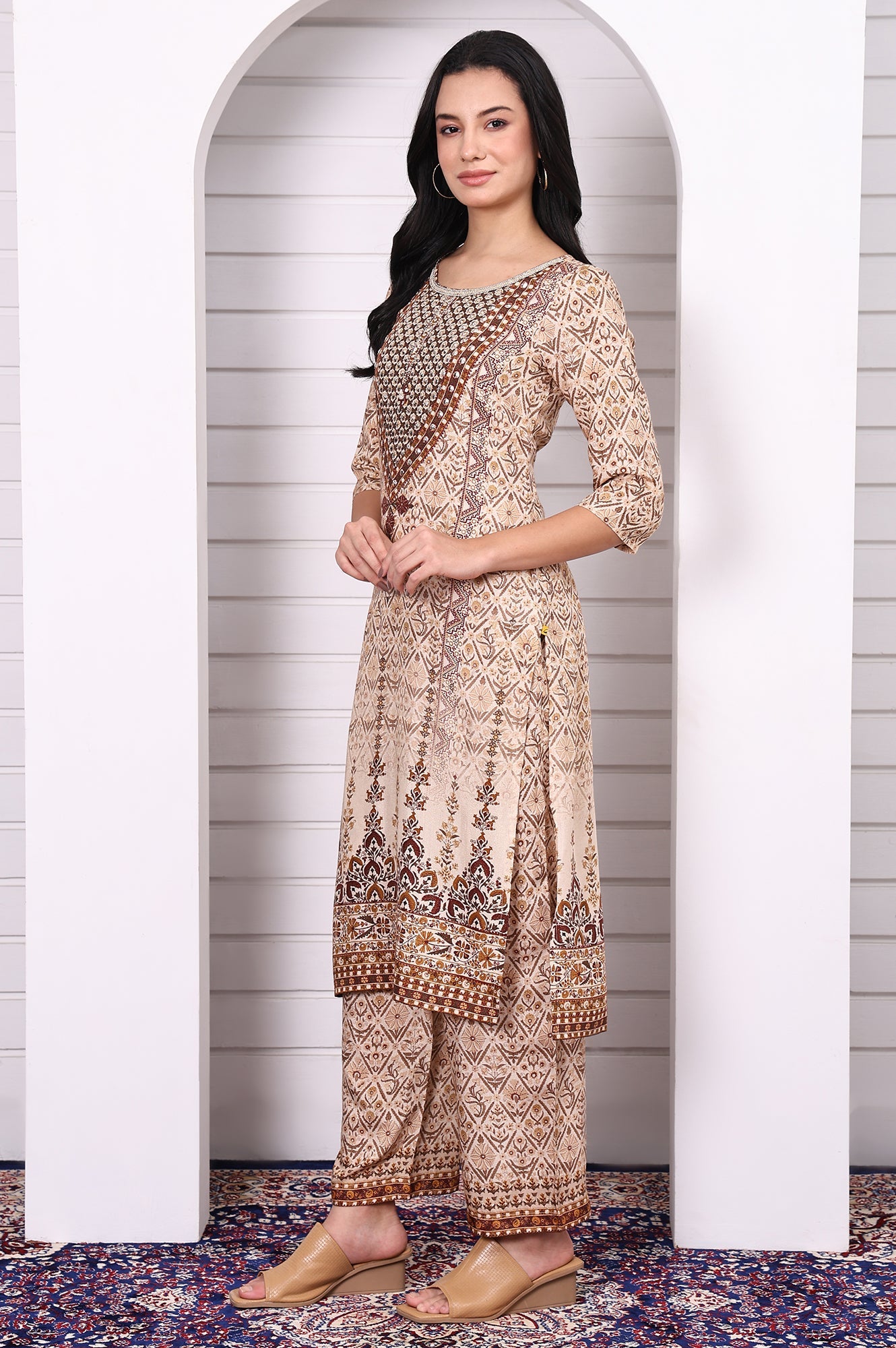 Aurelia ladies western kurti 3-piece set featuring stylish, colorful kurtis with intricate designs and comfortable fit.