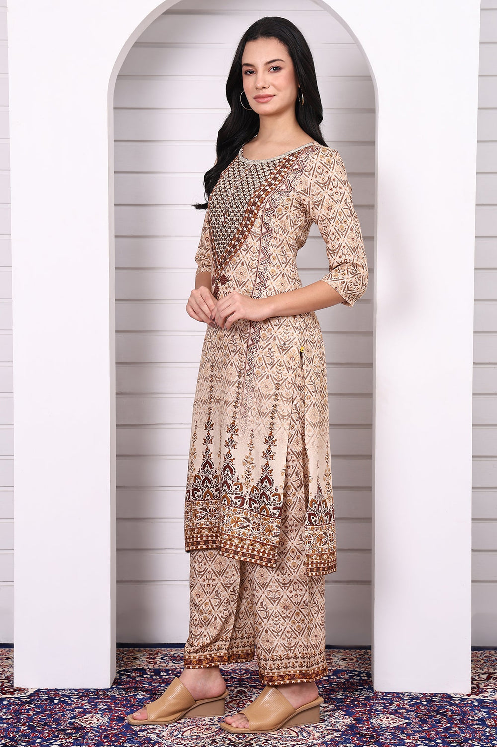 Aurelia ladies western kurti 3-piece set featuring stylish, colorful kurtis with intricate designs and comfortable fit.
