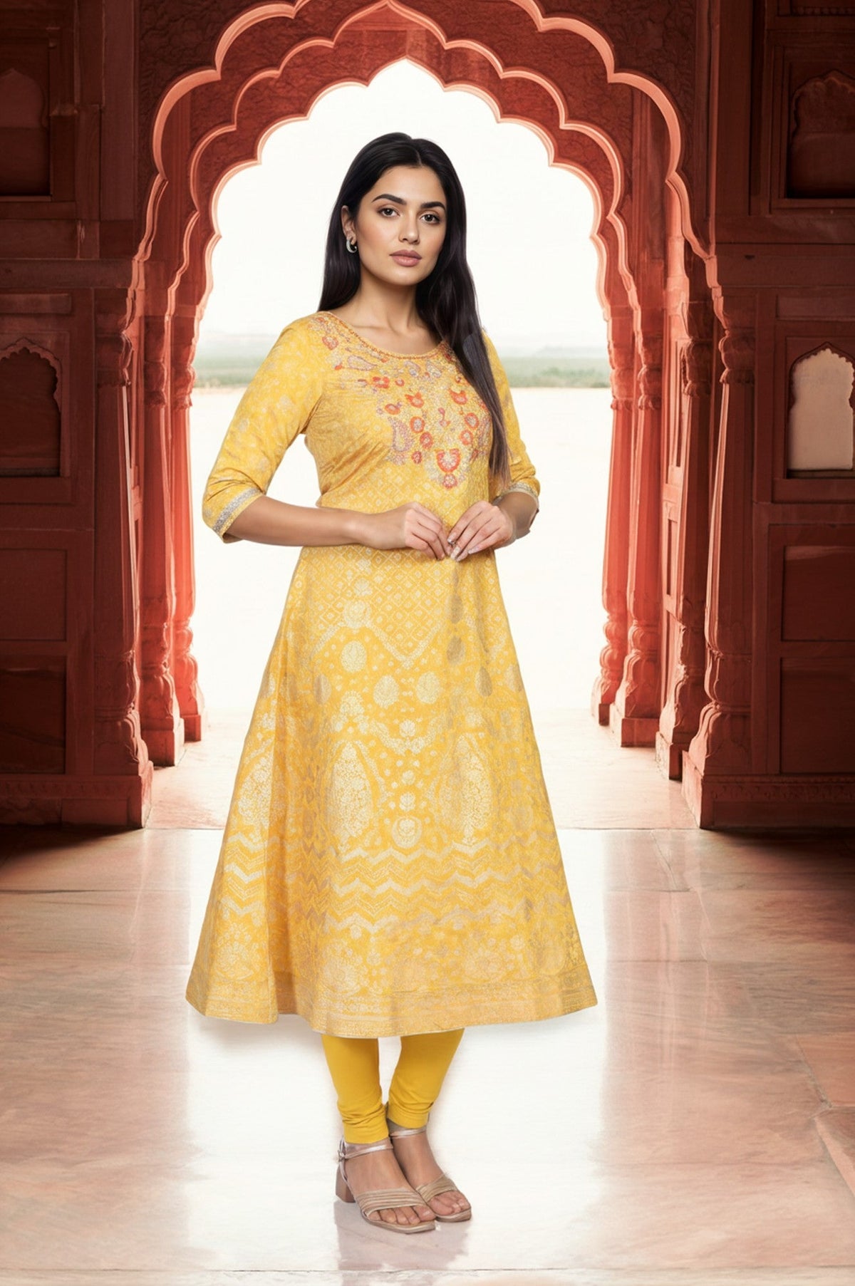 Aurelia ladies western kurti 3-piece set with colorful patterned tops and matching bottoms, stylish and comfortable for women.