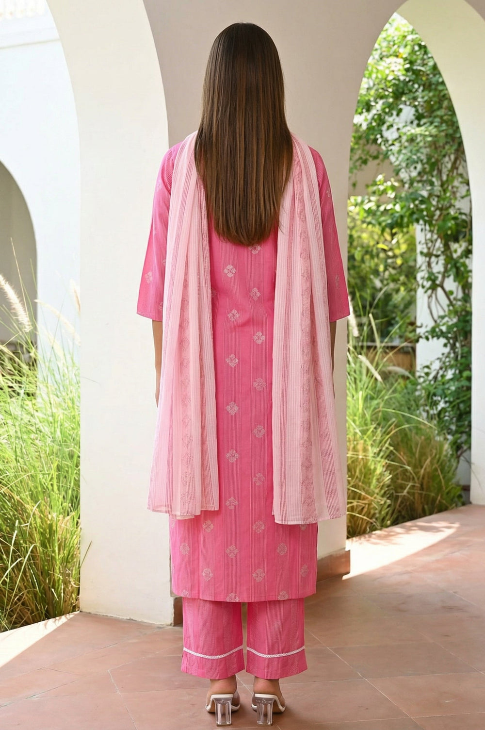 Aurelia ladies western kurti 3-piece set featuring stylish, colorful tops and bottoms for women, displayed on a hanger.