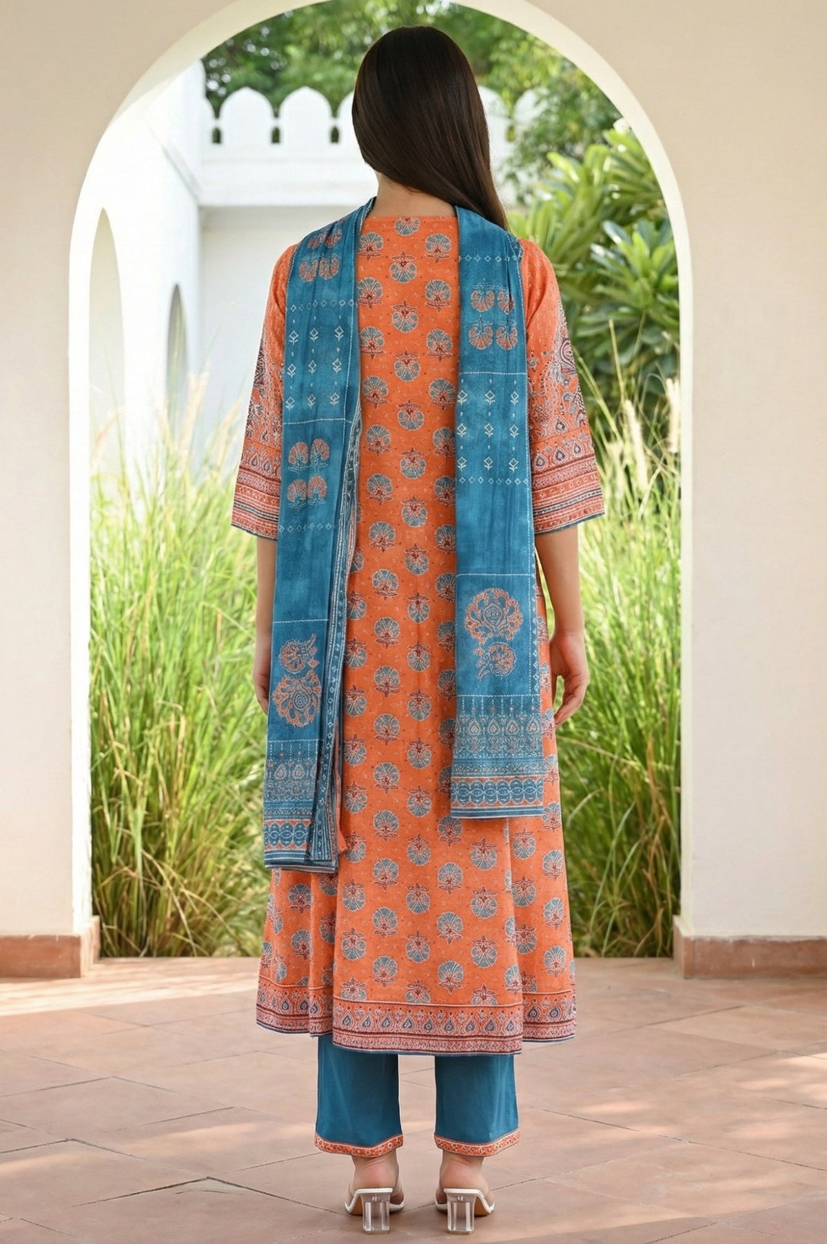 Aurelia ladies Western Kurti 3-piece set featuring stylish tops and bottoms, perfect for casual or festive wear.